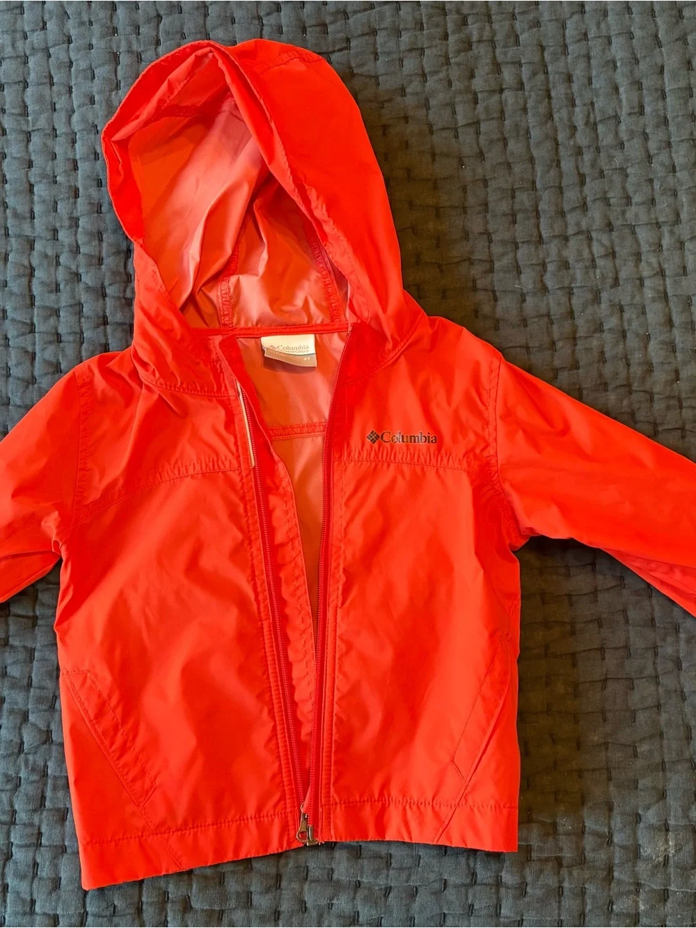 Columbia Orange Hooded Windbreaker Jacket - Picture 1 of 2